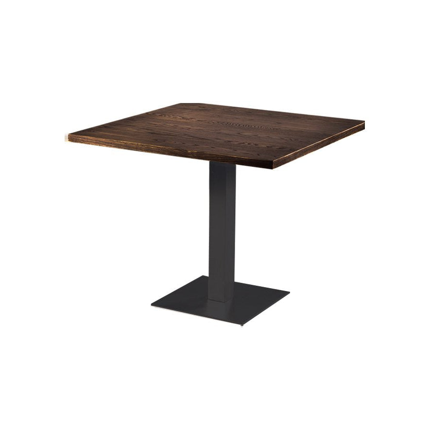 111348 Table Stan H76 90x90 bois et noir