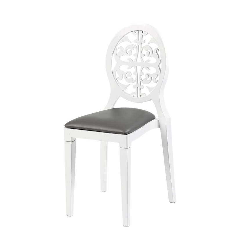 Chaise baroque blanche et grise