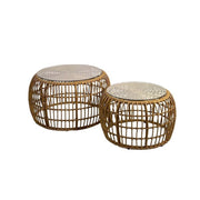 Table basse Rotin by K plateau de verre