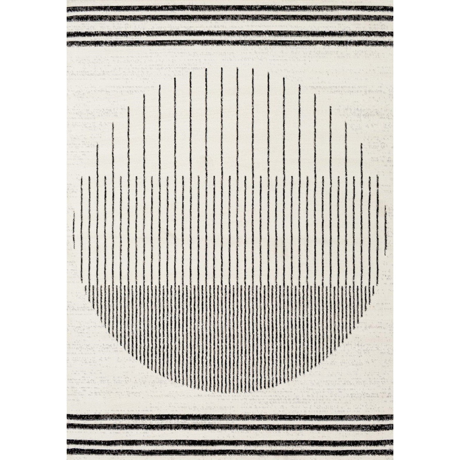 Tapis Hygge 200x275 cm - blanc cassé & noir