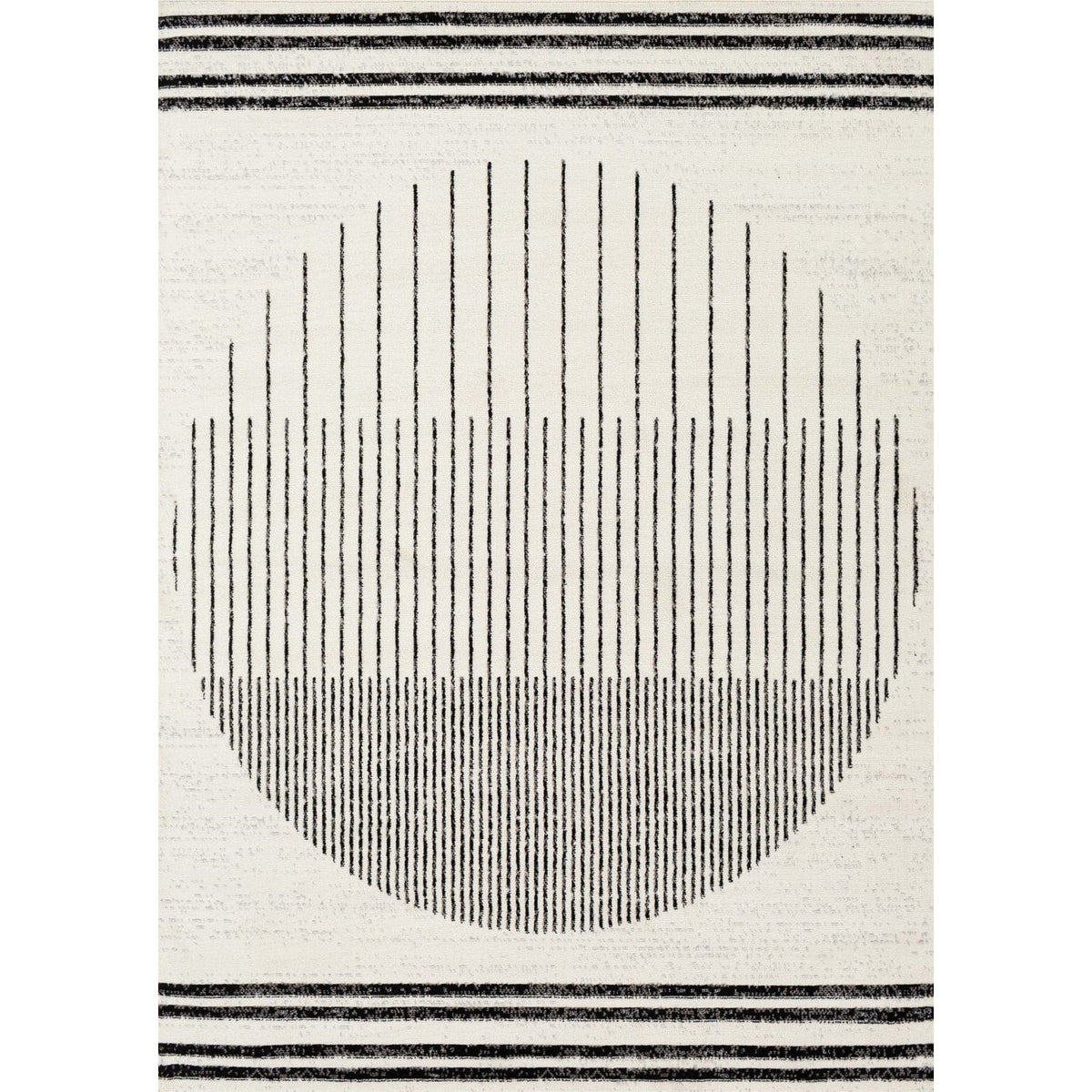 Tapis Hygge 200x275 cm - blanc cassé & noir