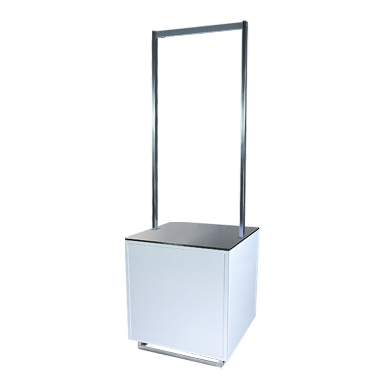 MODB113101P45 Buffet Enseigne Up 80x80cm blanc top inox