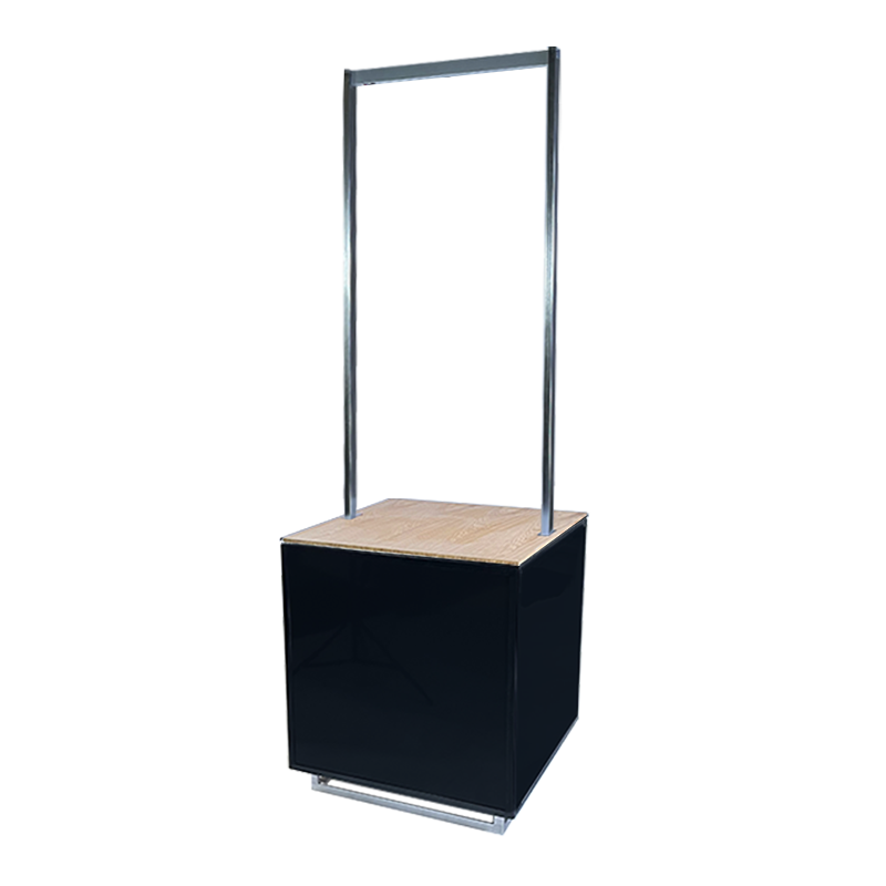 MODB113104P20 Buffet Enseigne Up 80x80cm noir top bois