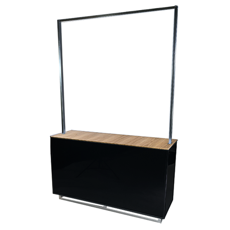 MODB113304P20 Buffet Enseigne Up 150x50cm noir top bois