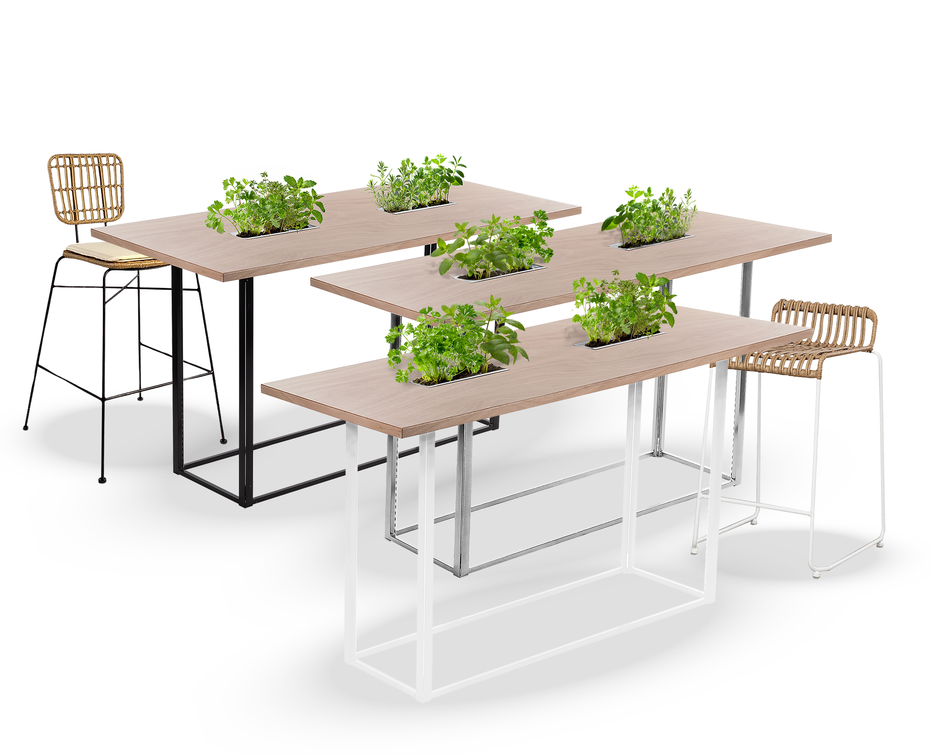 Table haute Mika Végétale H107 200x90