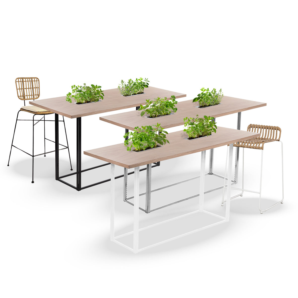Table haute Mika Végétale H107 200x90