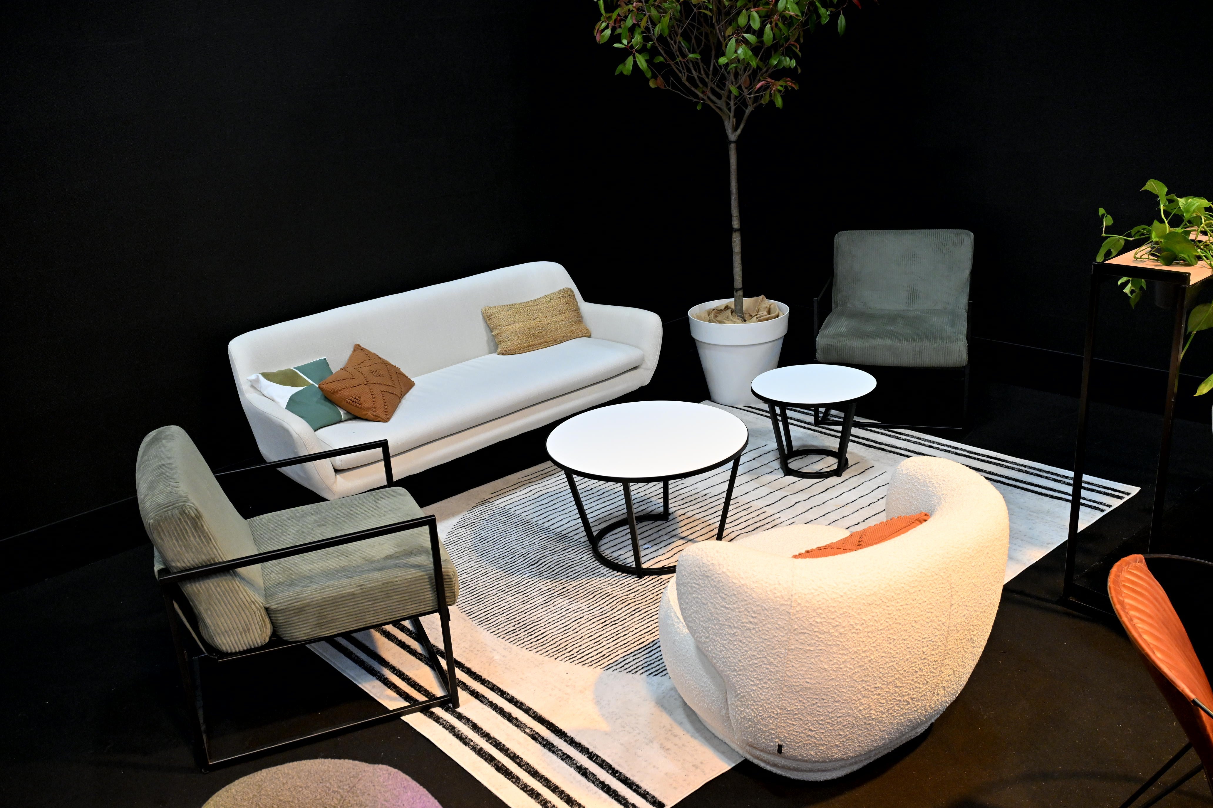 Tapis Hygge 200x275 cm - blanc cassé & noir