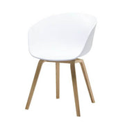 Chaise amagni blanc pieds bois