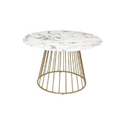 Table fleuris dorée - plateau marbre