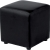 pouf dalton 40x40 - cuir noir