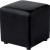 Pouf carré 40 cuir noir