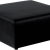 Pouf carré 100 cuir noir