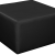 Pouf carré 75 cuir noir