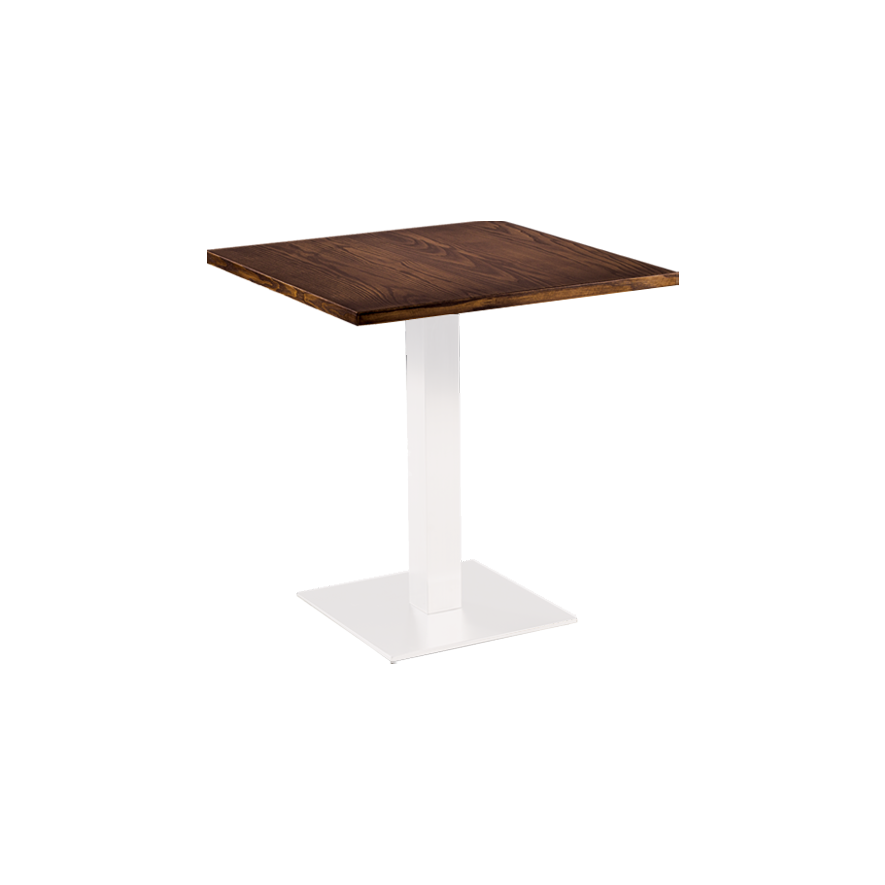 Table Stan H73 70x70 - bois & blanc