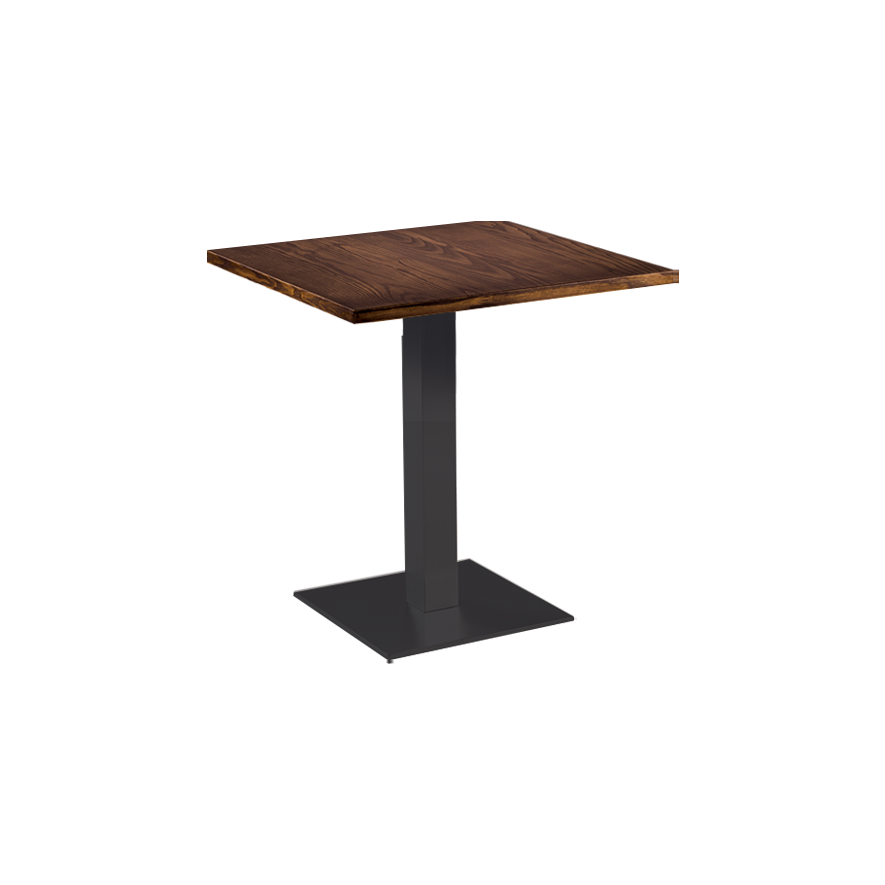 Table Stan H73 70x70 - bois & noir