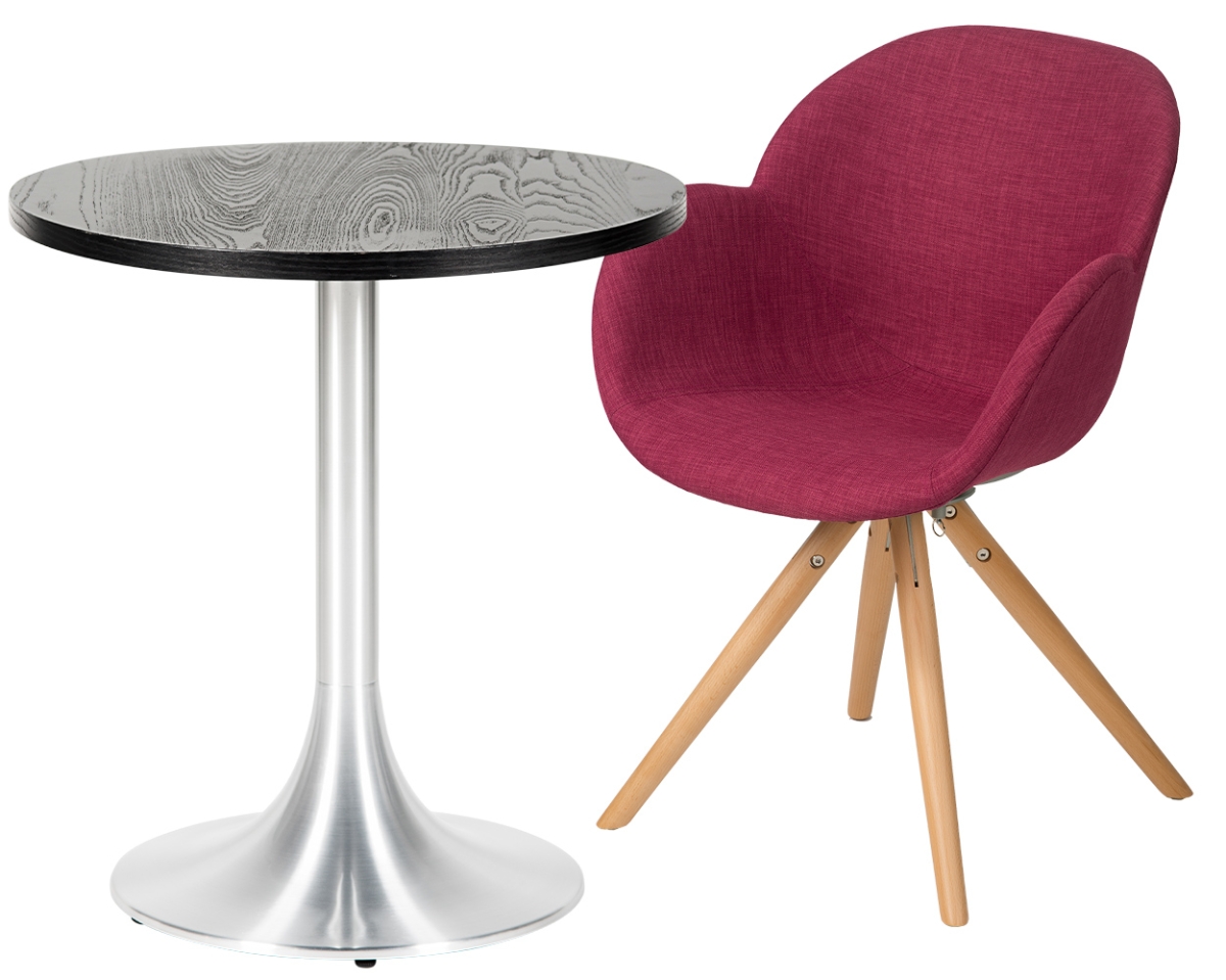 Table Stacy H73 dia70 - noir & inox