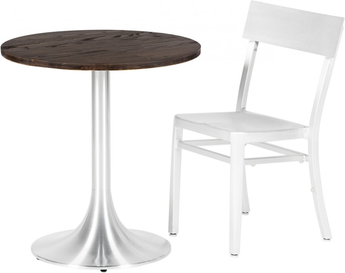 Table Stacy H73 dia70 - bois & inox