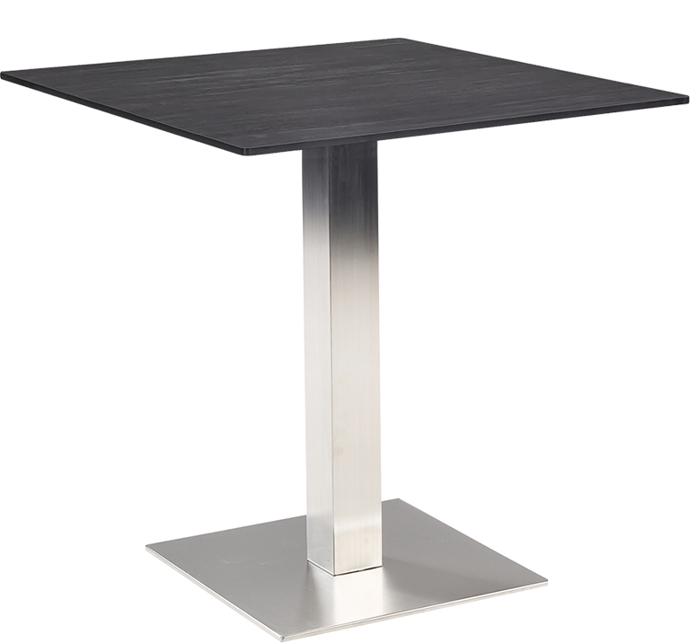 Table Stan H73 70x70 - noir & inox outdoor