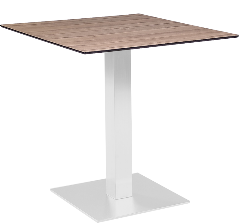 Table Stan H73 70x70 - bois & blanc outdoor