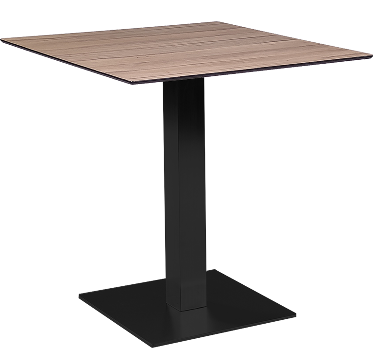 Table Stan H73 70x70 - bois & noir outdoor