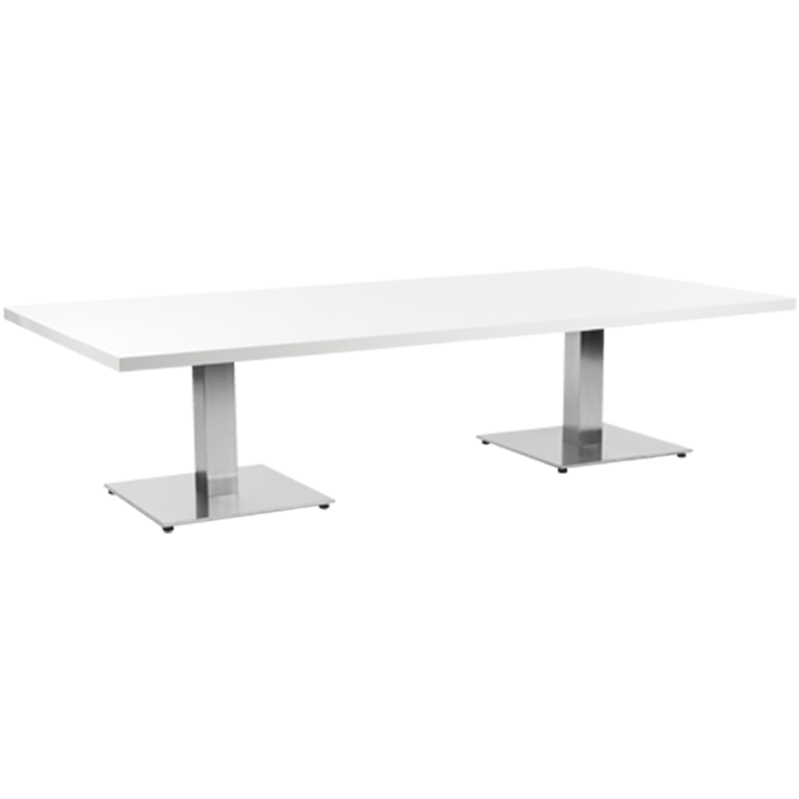 Table Stan H35 180x90 - blanc & inox