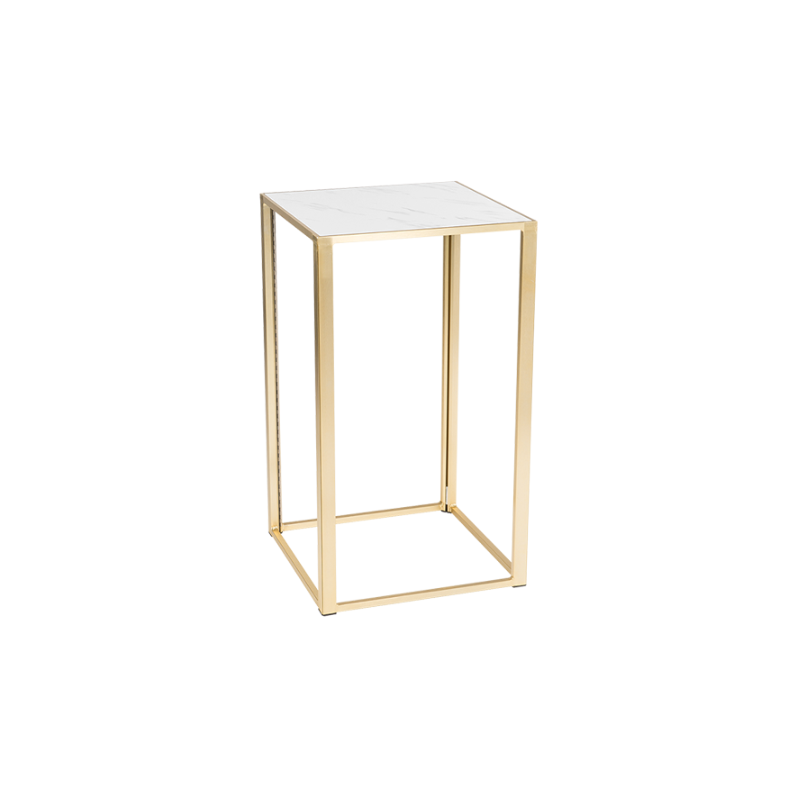 Table Kadra H105 60x60 - marbre & laiton