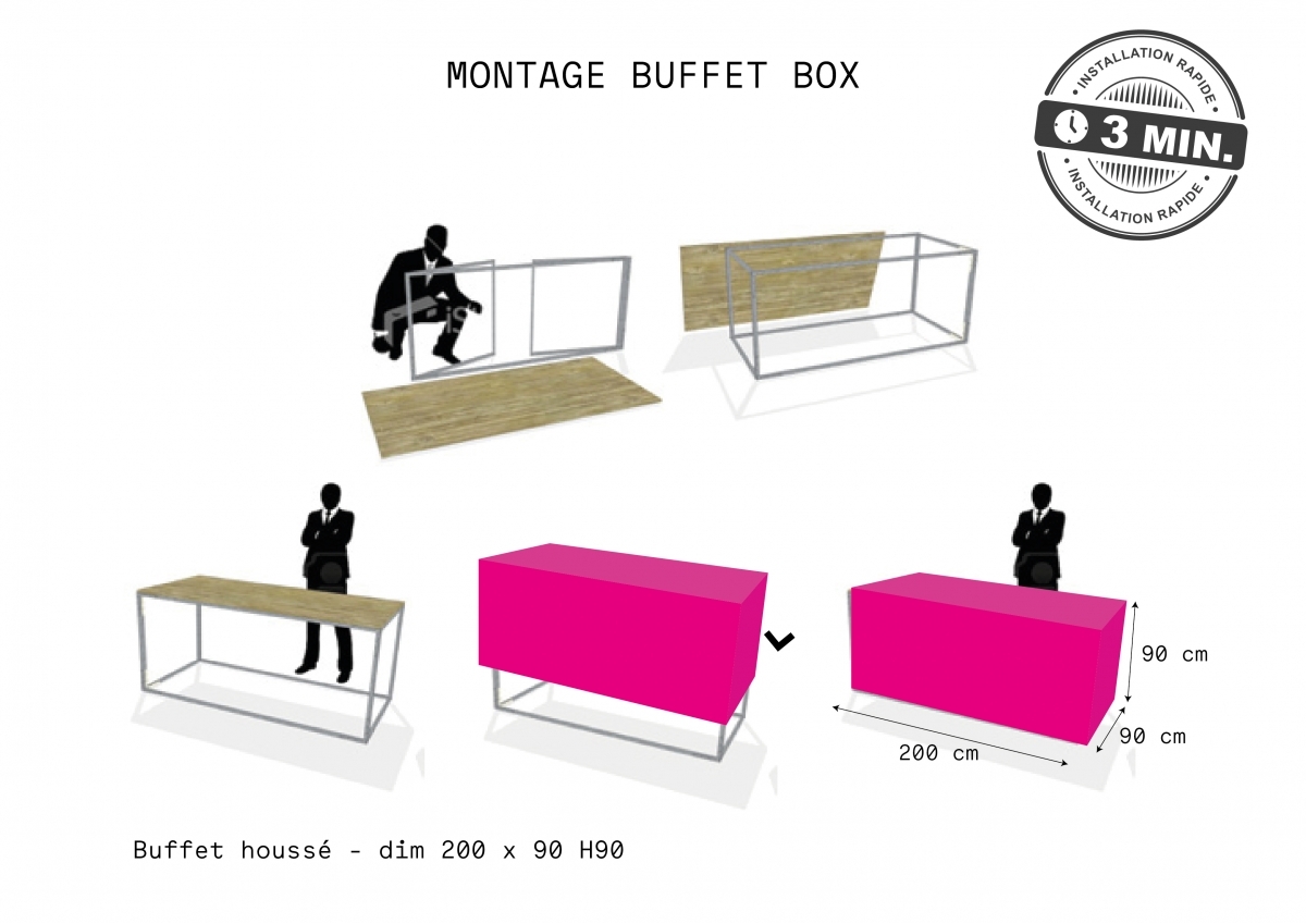 Buffet box H90 200x90 - gris