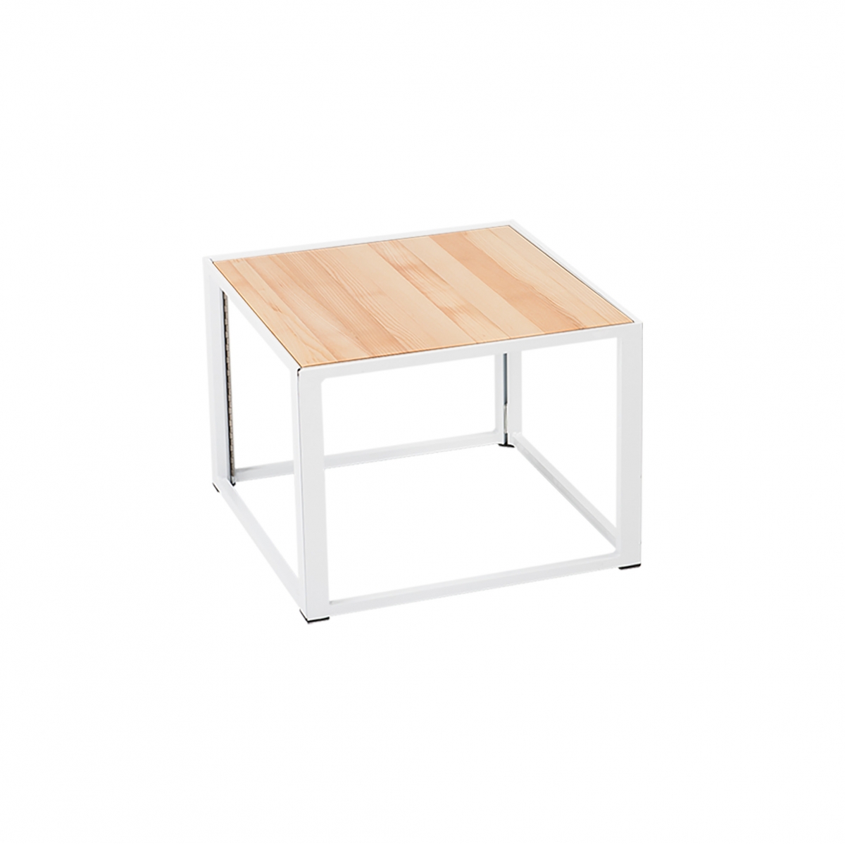Table basse Kadra H45 60x60 - bois & blanc