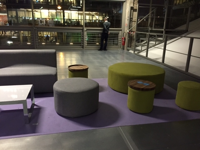Pouf rond Tweed - anis