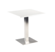 Table Stan H73 70x70 - blanc & inox