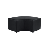 Pouf Dalton 1/4 rond L150 - cuir noir