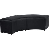 Pouf Dalton 1/4 rond L230 - cuir noir