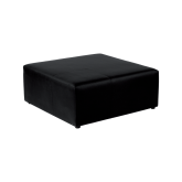 Pouf Dalton 100x100 - cuir noir