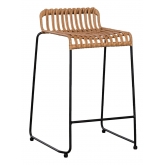 Tabouret Rotin pied noir - by K