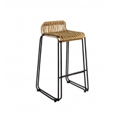 Tabouret Rotin pied noir - by K