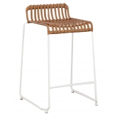 Tabouret Rotin pied blanc - by K