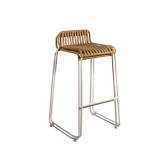 Tabouret Rotin pied blanc - by K