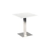 Table Stan H73 70x70 - blanc & inox outdoor