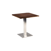 Table Stan H73 70x70 - bois & inox