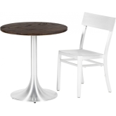 Table Stacy H73 dia70 - bois & inox