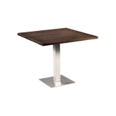 Table Stan H73 90x90 - bois & inox