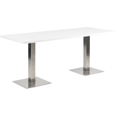 Table Stan H73 180x70 - blanc & inox