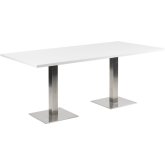 Table Stan H73 180x90 - blanc & inox