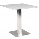 Table Stan H73 70x70 - blanc & inox outdoor