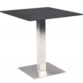 Table Stan H73 70x70 - noir & inox outdoor