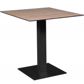 Table Stan H73 70x70 - bois & noir outdoor