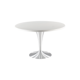 Table Ivan dia120 - blanc & inox