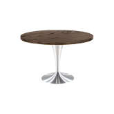 Table Ivan dia120 - bois & inox