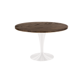 Table Ivan dia120 - bois & blanc