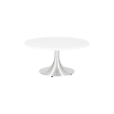 Table Stacy H35 dia90 - blanc & inox